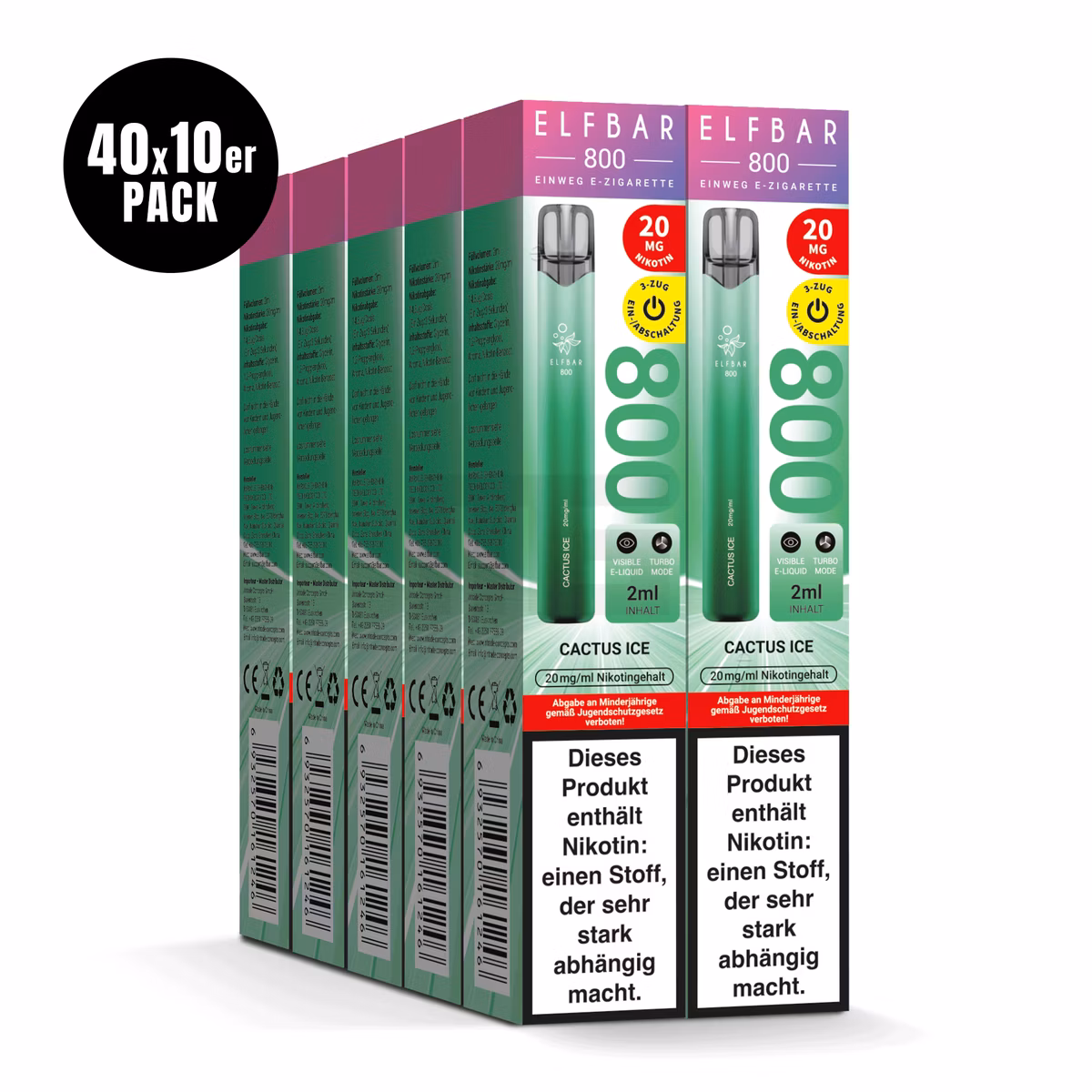 Elfbar - 800 - Einweg E-Zigarette - 20mg - CP - Cactus Ice