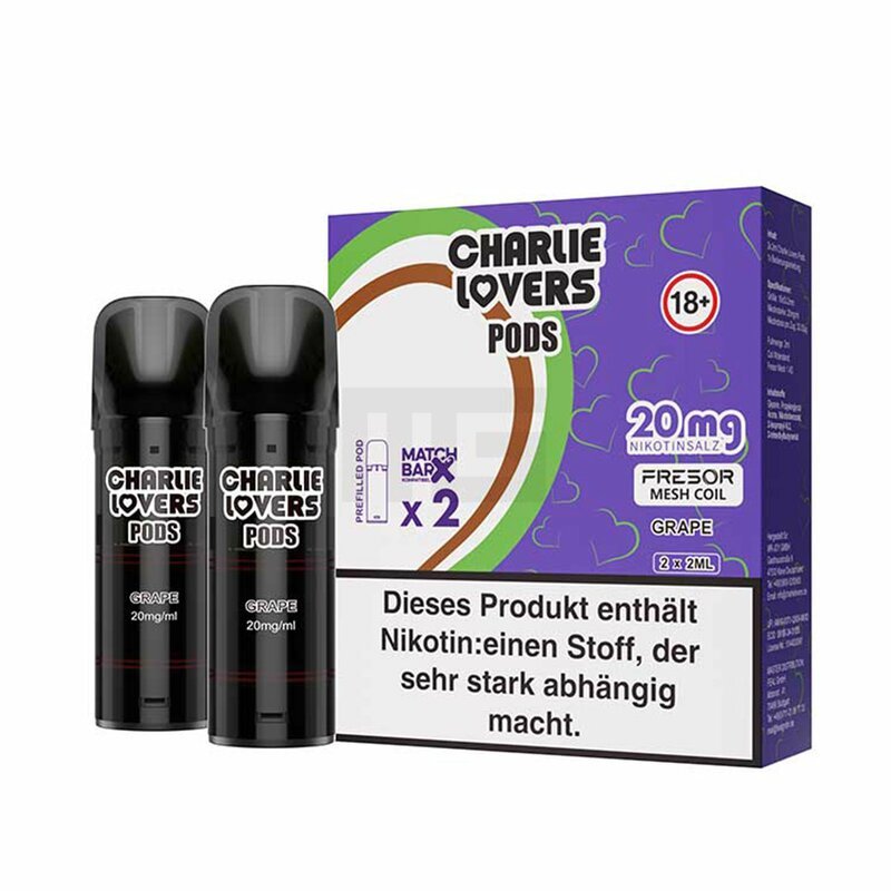 Charlie Lovers - Prefilled Pods - 2ml - 2er Pack - Grape 20mg
