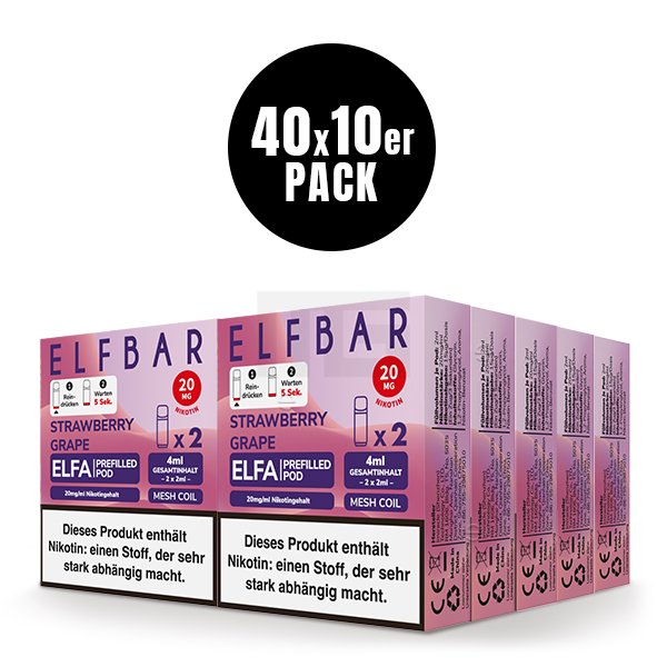 Elfbar - ELFA - Prefilled Pod - 2ml - 2er Pack - Strawberry Grape