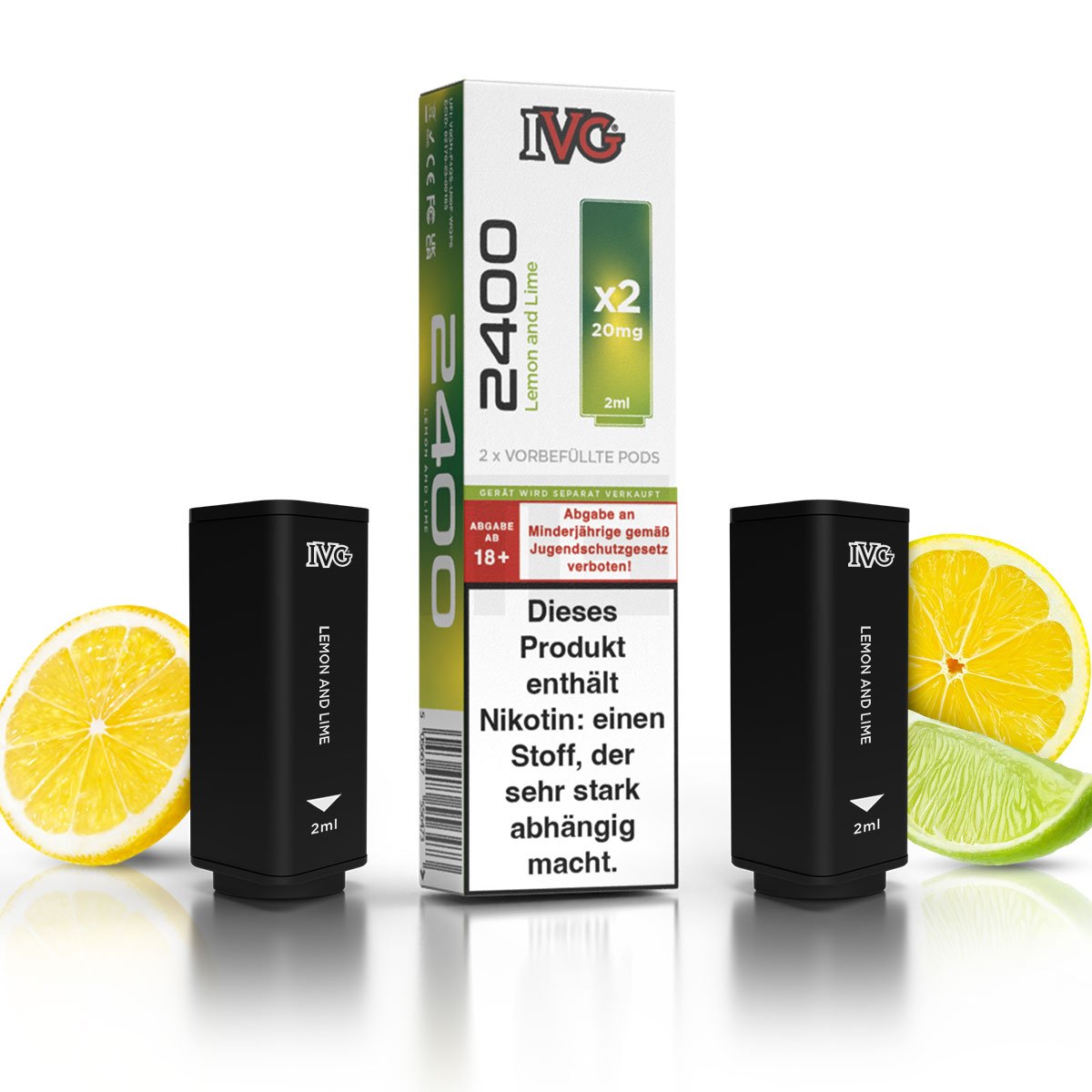 IVG - 2400 - Prefilled Pod - Lemon and Lime - 2ml - 2er Pack