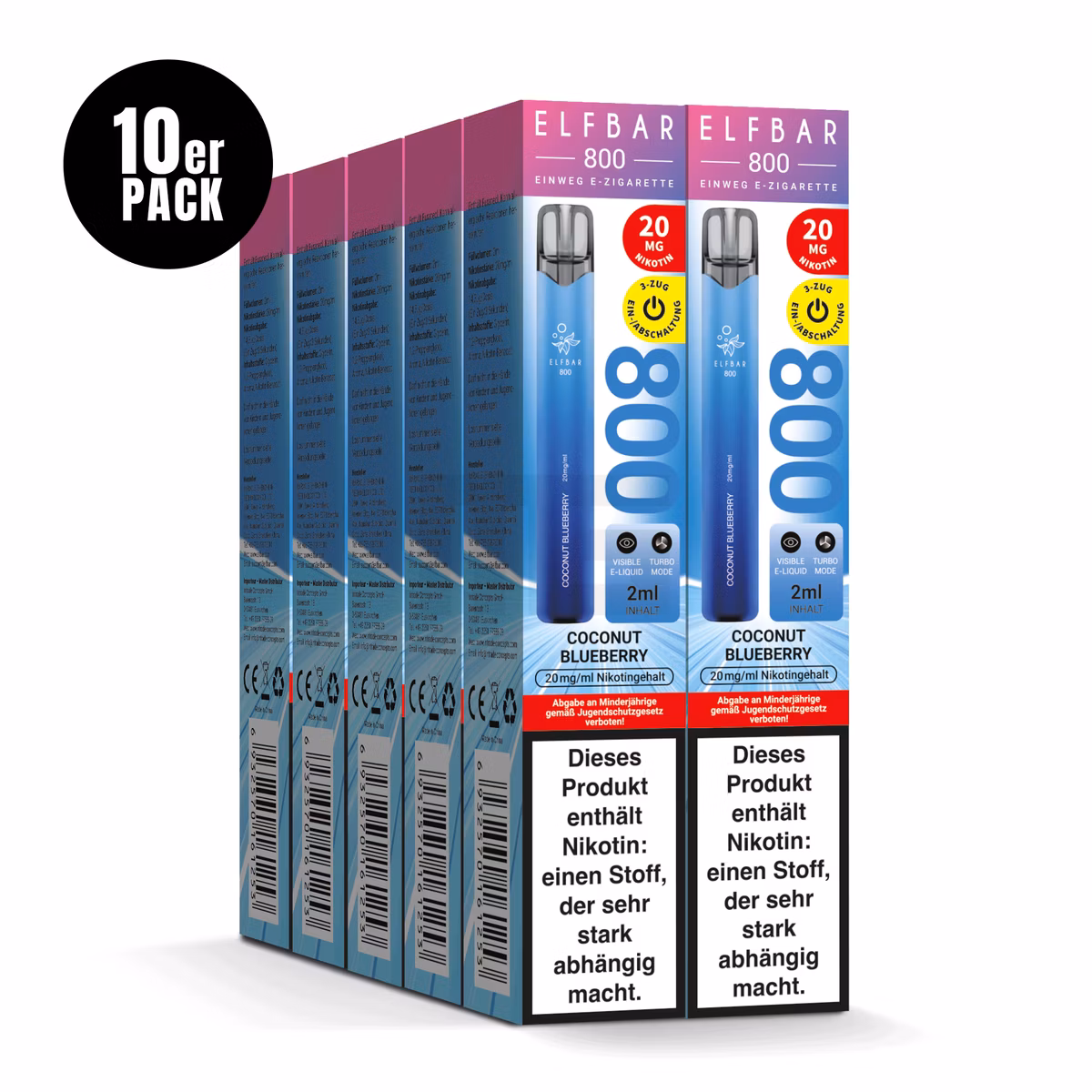 Elfbar - 800 - Einweg E-Zigarette - 20mg - CP - Coconut Blueberry