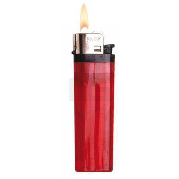 Reibradfeuerzeug - Einfarbig - Transparent - Rot