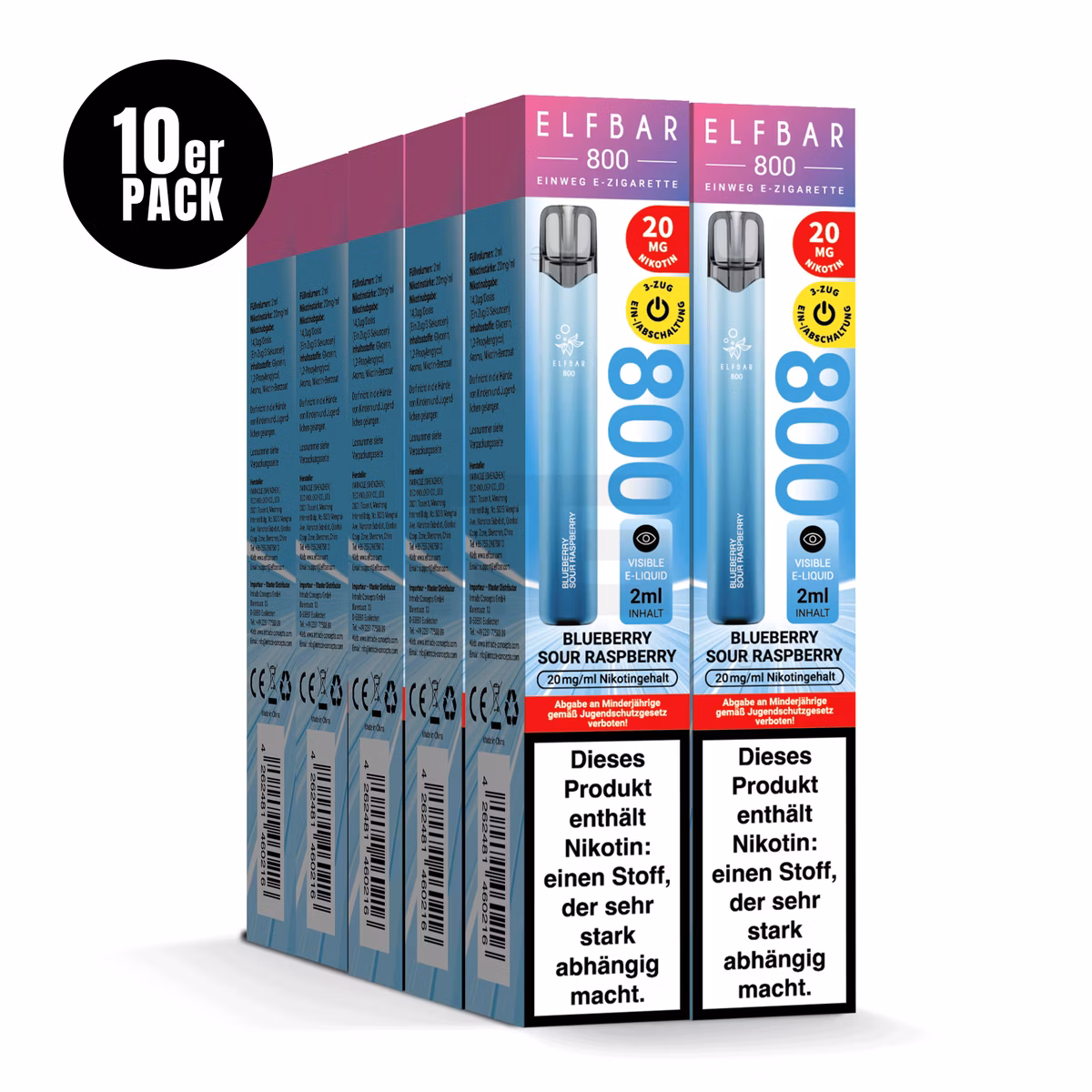 Elfbar - 800 - Einweg E-Zigarette - 20mg - CP - Blueberry Sour Raspberry