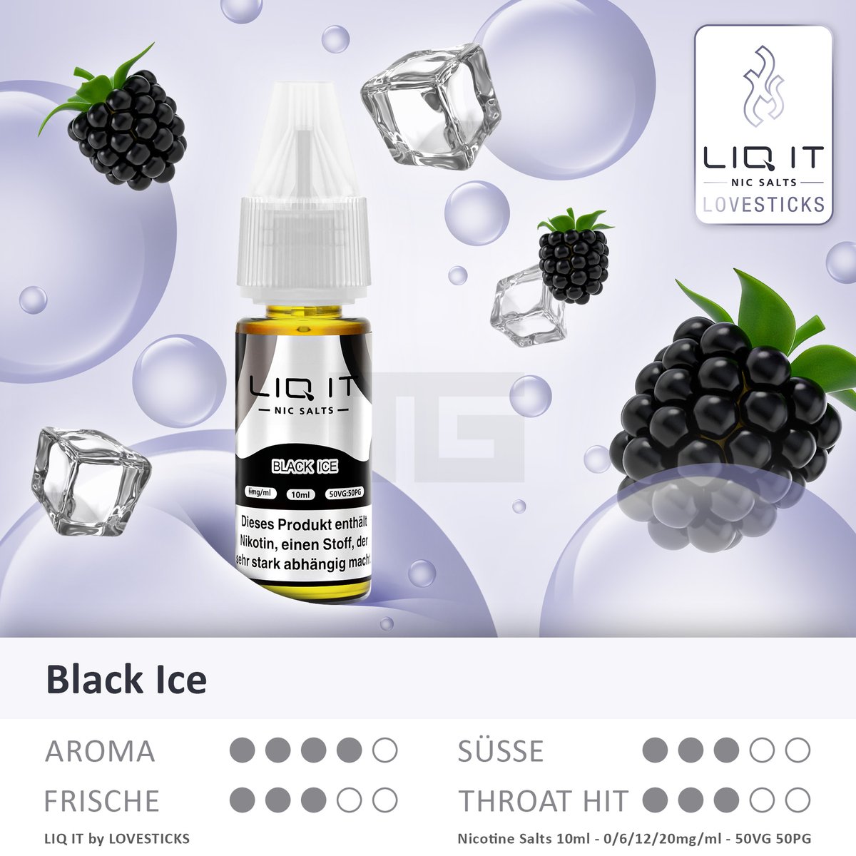 LIQ IT - Nikotinsalz-Liquid - 10ml - Black Ice - 6mg