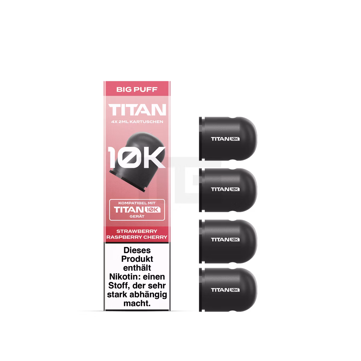 TITAN - 10K - Nachfüll-Kartuschen - Strawberry Raspberry Cherry - 4x2ml - 20mg