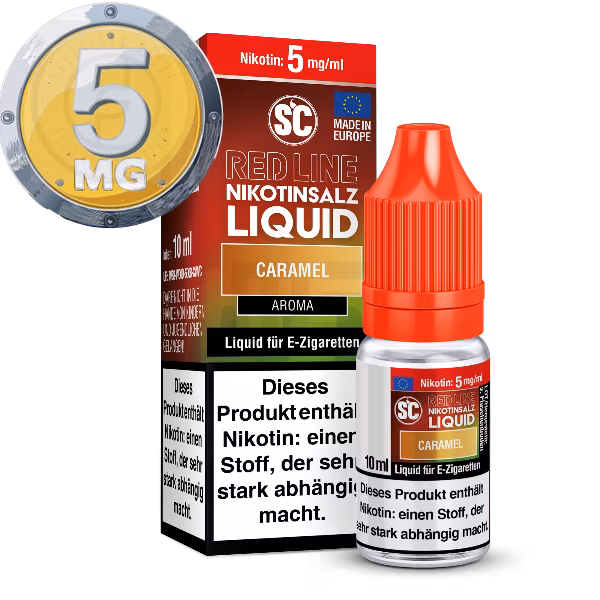 SC - Red Line - Caramel - Nikotinsalz Liquid - 10ml - 5mg