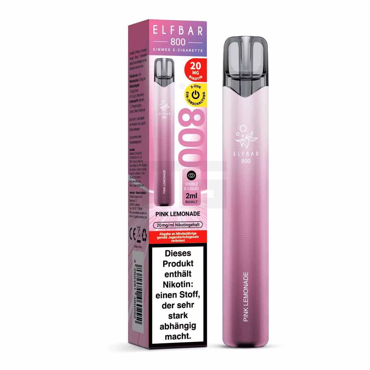 Elfbar - 800 - Einweg E-Zigarette - 20mg - CP - Pink Lemonade
