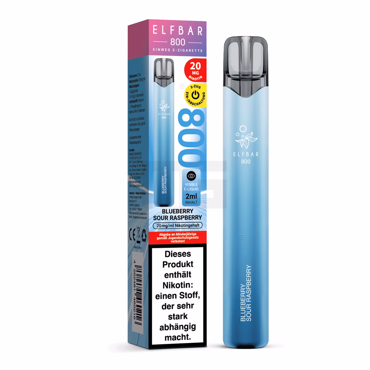 Elfbar - 800 - Einweg E-Zigarette - 20mg - CP - Blueberry Sour Raspberry