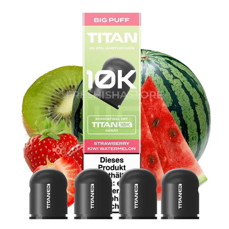 TITAN - 10K - Nachfüll-Kartuschen - Strawberry Kiwi Watermelon - 4x2ml - 20mg