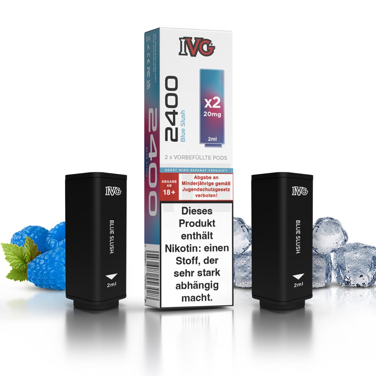 IVG - 2400 - Prefilled Pod - Blue Slush - 2ml - 2er Pack