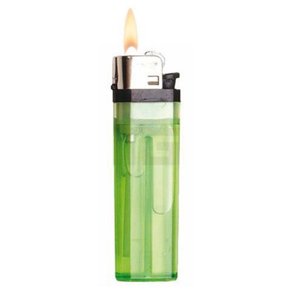 Reibradfeuerzeug - Einfarbig - Transparent - Grün