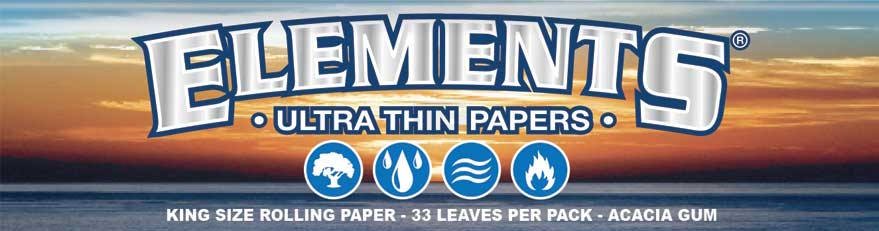 Elements Papers - Ultra Thin Papers - King Size Slim - Blättchen - 32 Blättchen - Acacia Gum