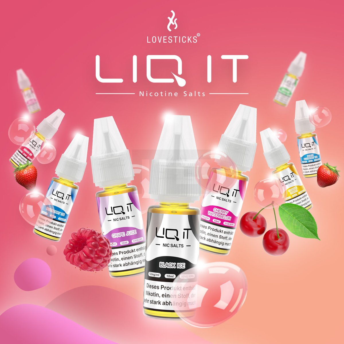 LIQ IT - Nikotinsalz-Liquid - 10ml - Cherry Watermelon - 12mg
