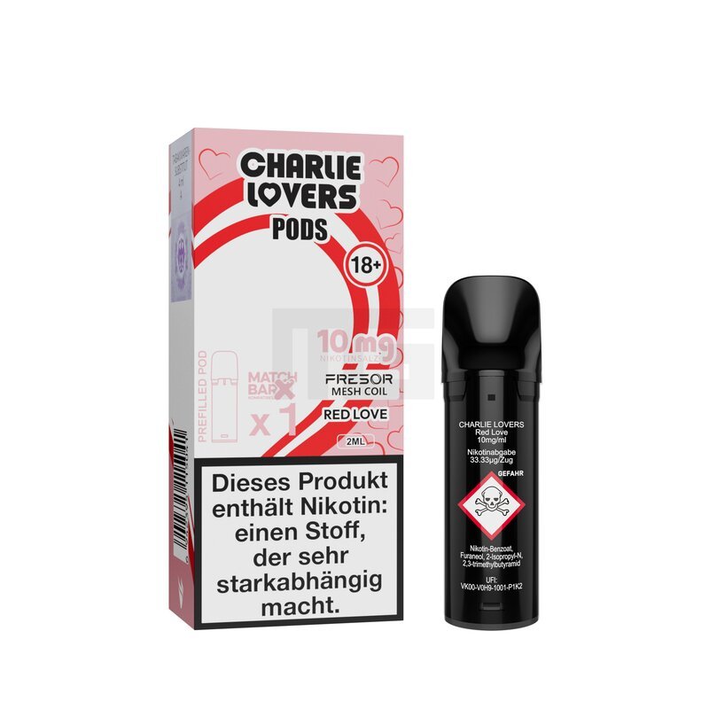 Charlie Lovers - Prefilled Pods - Red Love - 2ml - 10mg - 1er Paket