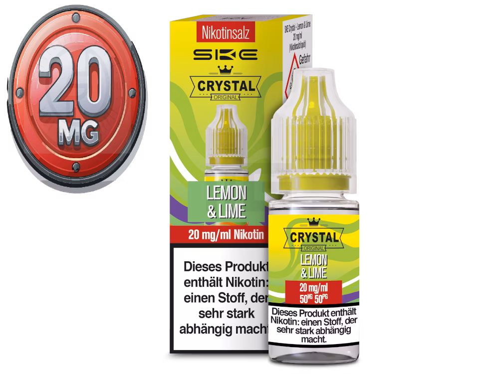 SKE - Crystal Liquid - Lemon & Lime - Nikotinsalz Liquid - 10ml - 20mg