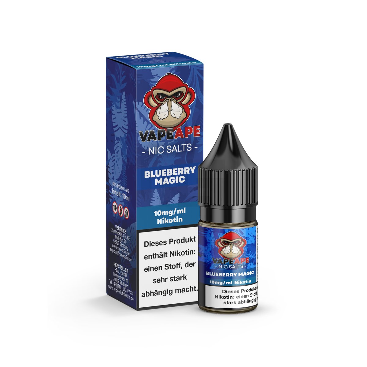 VapeApe - Blueberry Magic - Nikotinsalz-Liquid - 10ml - 10mg