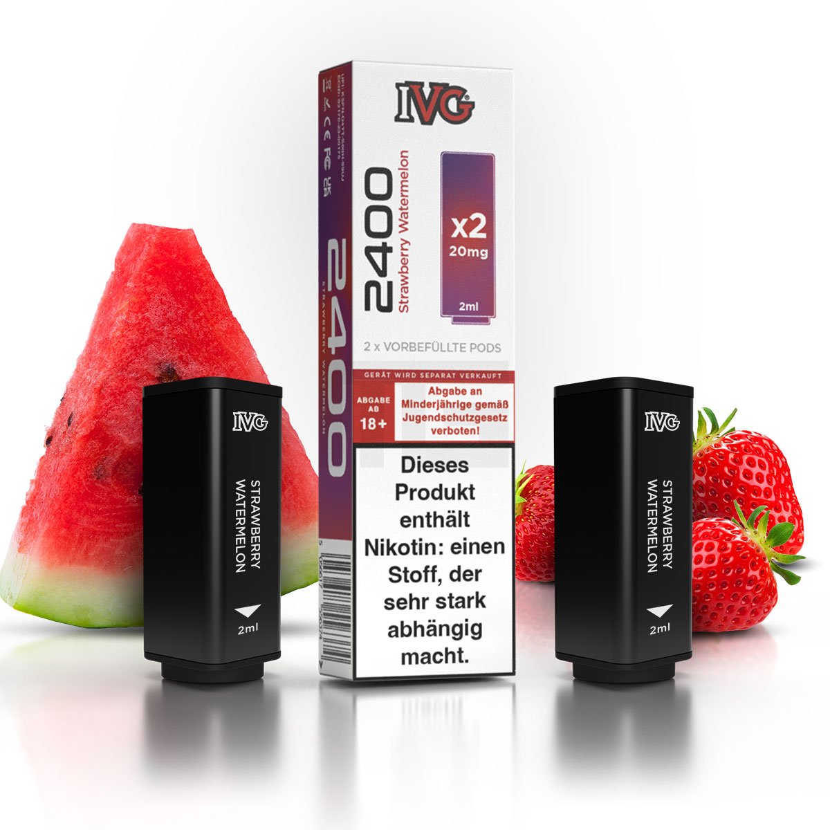 IVG - 2400 - Prefilled Pod - Strawberry Watermelon - 2ml - 2er Pack