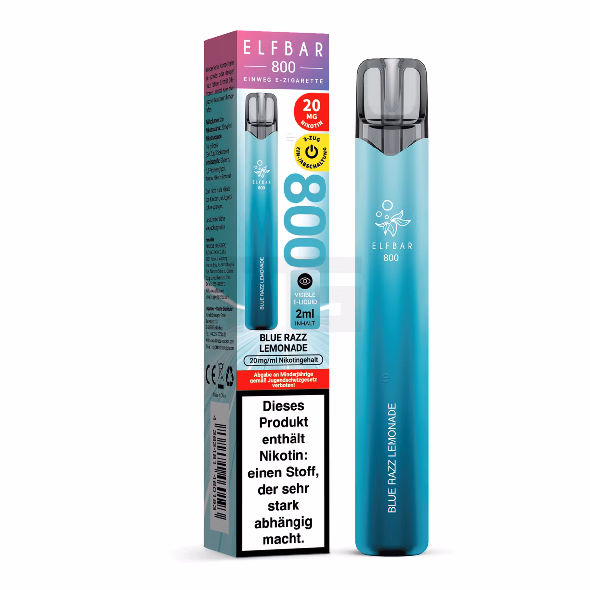 Elfbar - 800 - Einweg E-Zigarette - 20mg - CP - Blue Razz Lemonade