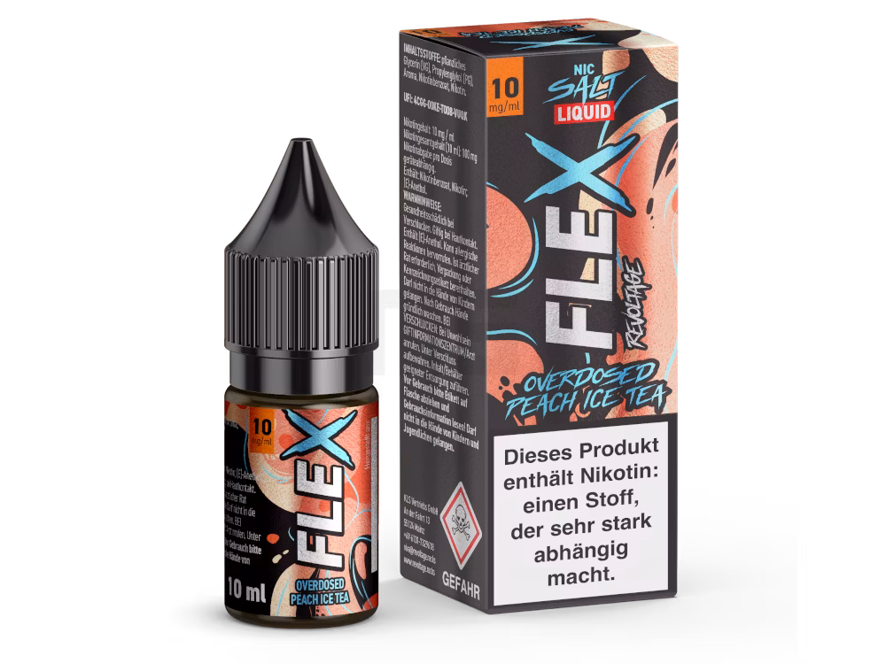 Revoltage - FLEX - Peach Ice Tea - Overdosed - Nikotinsalz Liquid - 10ml - 10mg