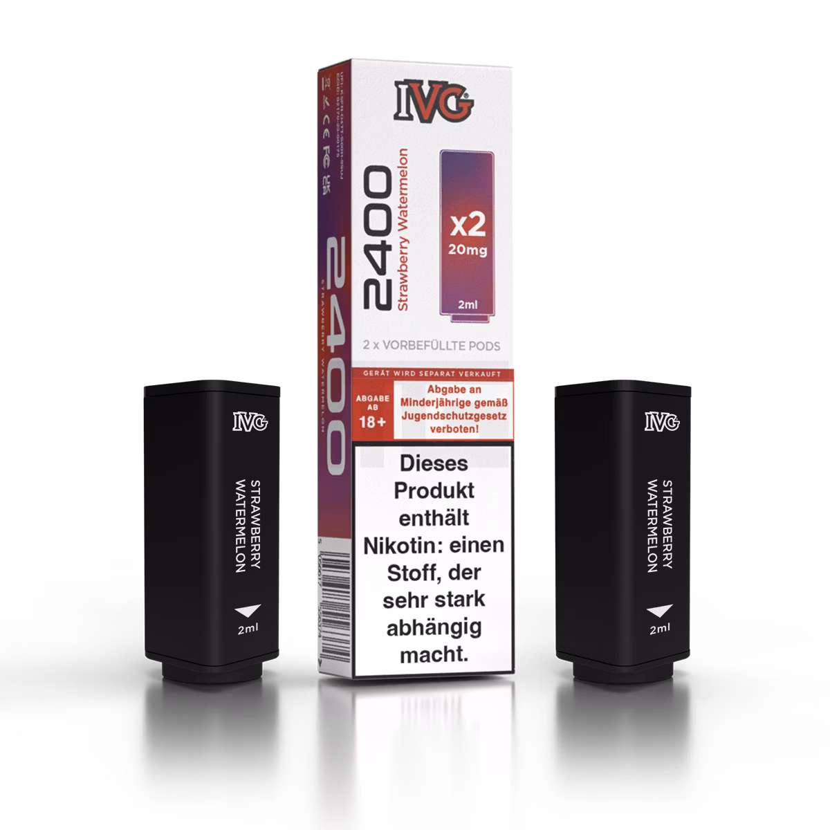 IVG - 2400 - Prefilled Pod - 2ml - 2er Pack - Strawberry Watermelon IVG - 2400 - Prefilled Pod - 2ml - 2er Pack - Strawberry Watermelon