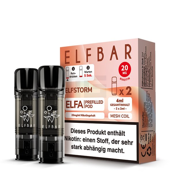 Elfbar - ELFA - Prefilled Pod - 2ml - 2er Pack - Elfstorm