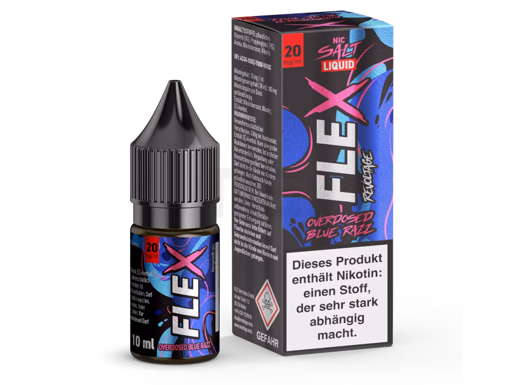Revoltage - FLEX - Blue Razz - Overdosed - Nikotinsalz Liquid - 10ml - 20mg