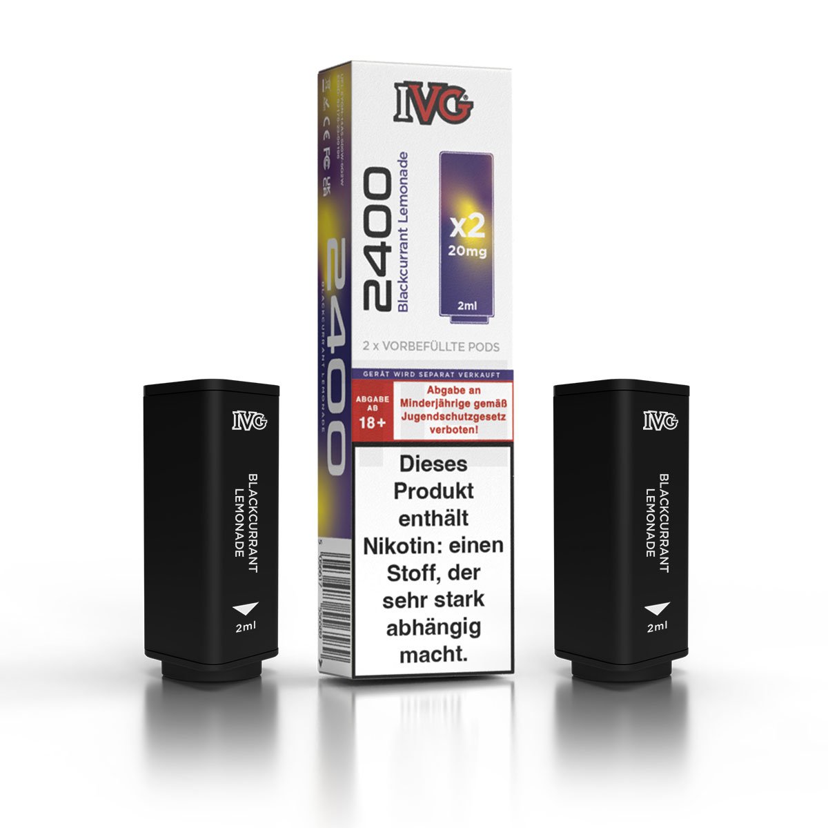 IVG - 2400 - Prefilled Pod - Blackcurrant Lemonade - 2ml - 2er Pack
