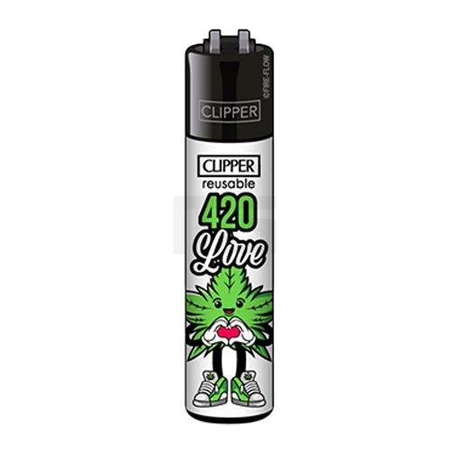 Clipper - Feuerzeug - Weed Slogan - 420 Love - 4v4 - wiederverwendbar