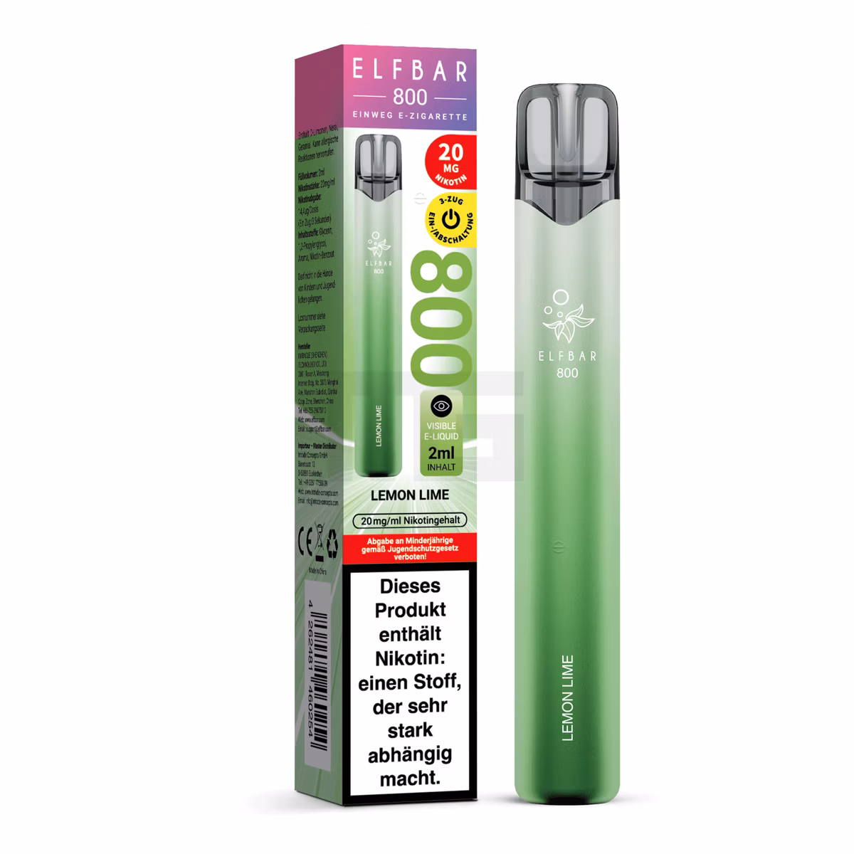 Elfbar - 800 - Einweg E-Zigarette - 20mg - CP - Lemon Lime