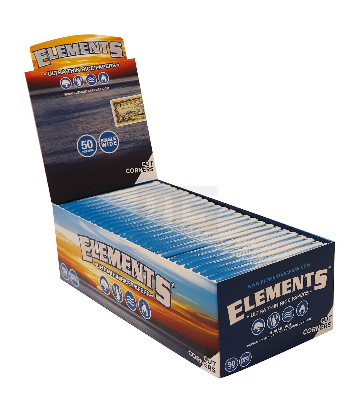 Elements Papers - Cut Corners - Single Wide - Blättchen - 50 Blättchen