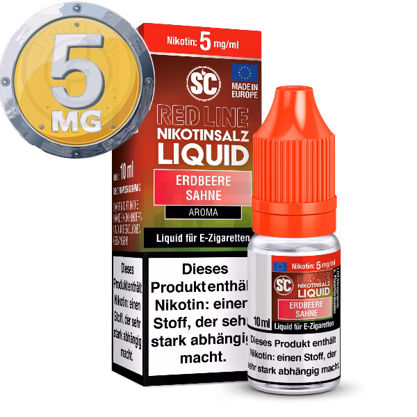 SC - Red Line - Erdbeere Sahne - Nikotinsalz Liquid - 10ml - 5mg