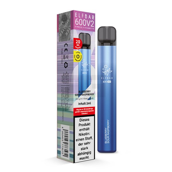 Elf Bar 600 V2 - Einweg E-Zigarette - Blueberry Sour Raspberry - 20mg