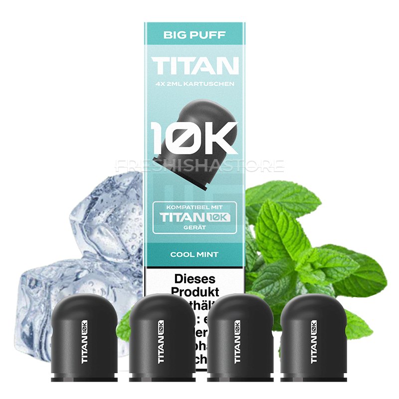 TITAN - 10K - Nachfüll-Kartuschen - Cool Mint - 4x2ml - 20mg