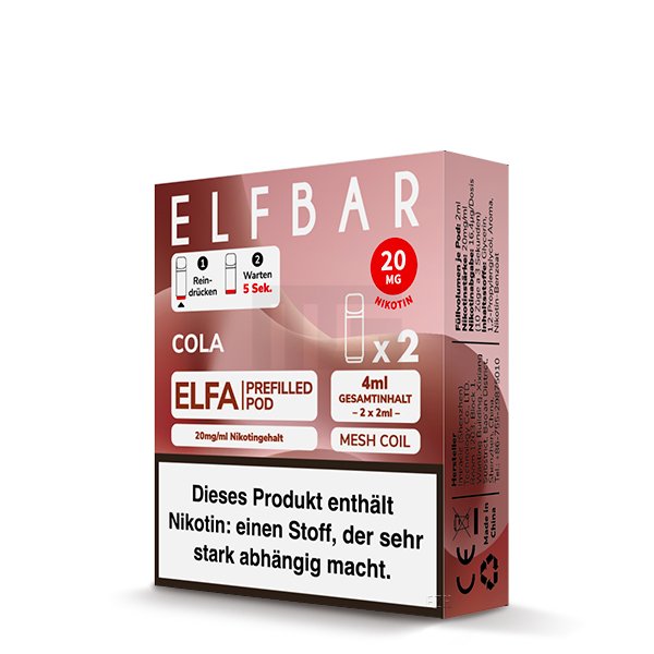 Elfbar - ELFA - Prefilled Pod - 2ml - 2er Pack - Cola