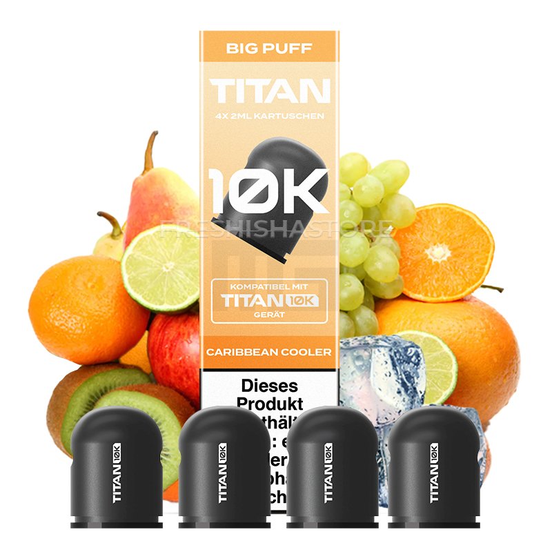 TITAN - 10K - Nachfüll-Kartuschen - Caribbean Cooler - 4x2ml - 20mg