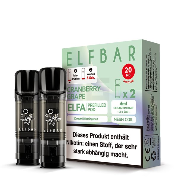 Elfbar - ELFA - Prefilled Pod - 2ml - 2er Pack - Cranberry Grape
