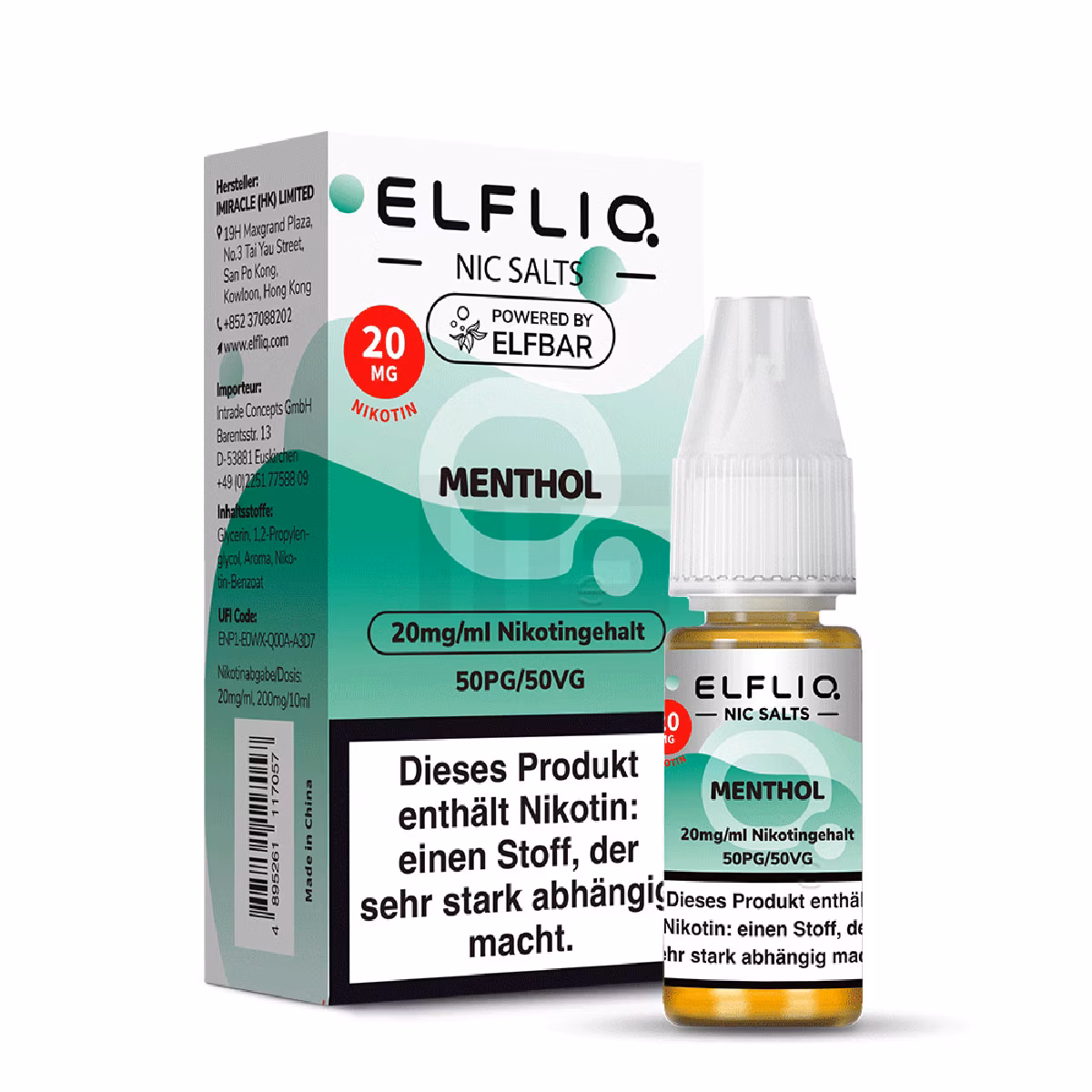 Elfbar - ElfLiq - 10ml - Menthol | Nikotinsalz-Stärke : 20mg