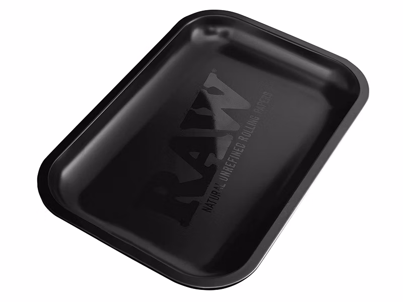 RAW - Rolling Tray - Drehunterlage Metall - Murdered - Black Matte - 27,5 x 17,5 cm