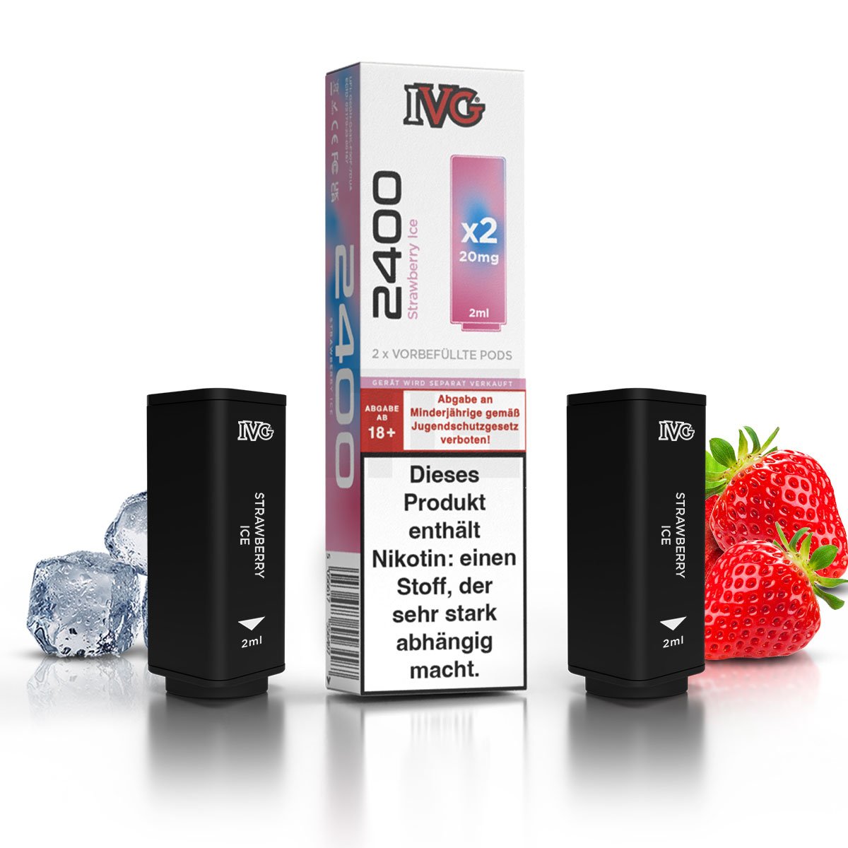 IVG - 2400 - Prefilled Pod - Strawberry Ice - 2ml - 2er Pack