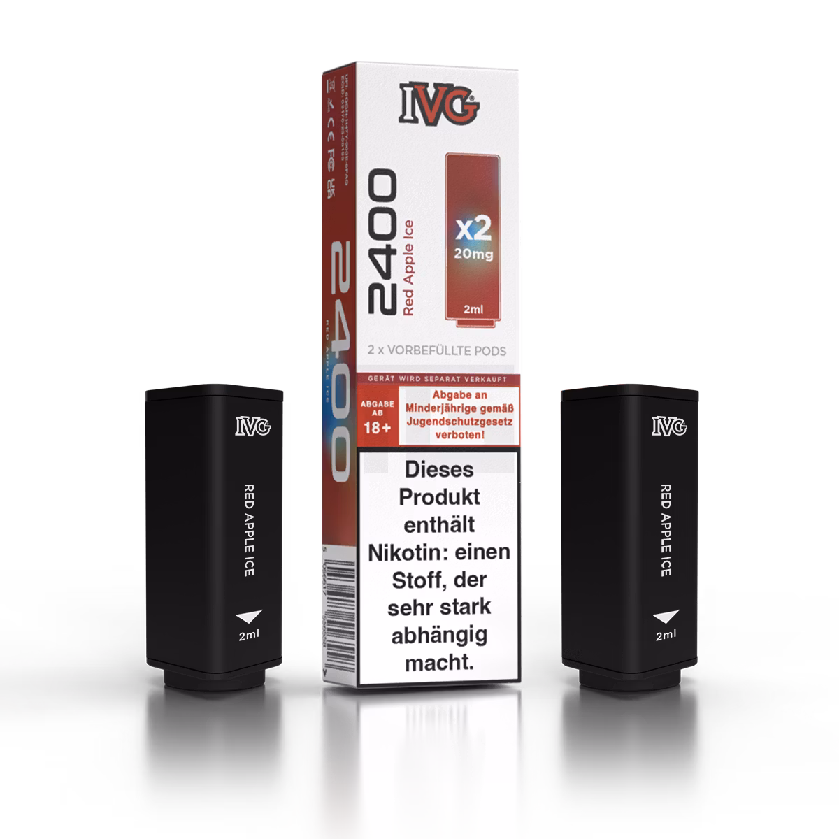 IVG - 2400 - Prefilled Pod - 2ml - 2er Pack - Red Apple Ice IVG - 2400 - Prefilled Pod - 2ml - 2er Pack - Red Apple Ice