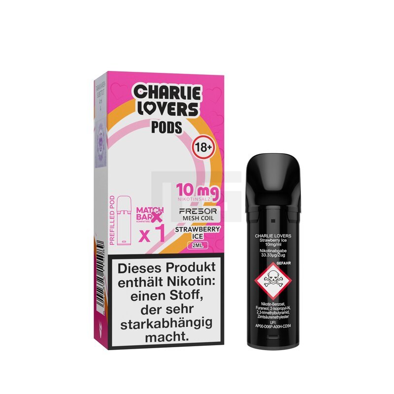 Charlie Lovers - Prefilled Pods - Strawberry Ice - 2ml - 10mg - 1er Paket