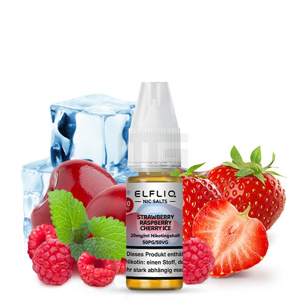 Elfbar - ElfLiq - 10ml - Strawberry Raspberry Cherry Ice | Nikotinsalz-Stärke : 20mg