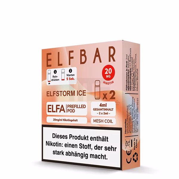 Elfbar - ELFA - Prefilled Pod - 2ml - 2er Pack - Elfstorm