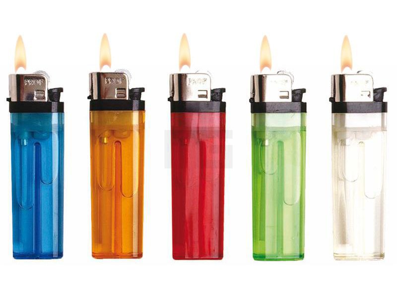 Reibradfeuerzeug - Einfarbig - Transparent - Lila