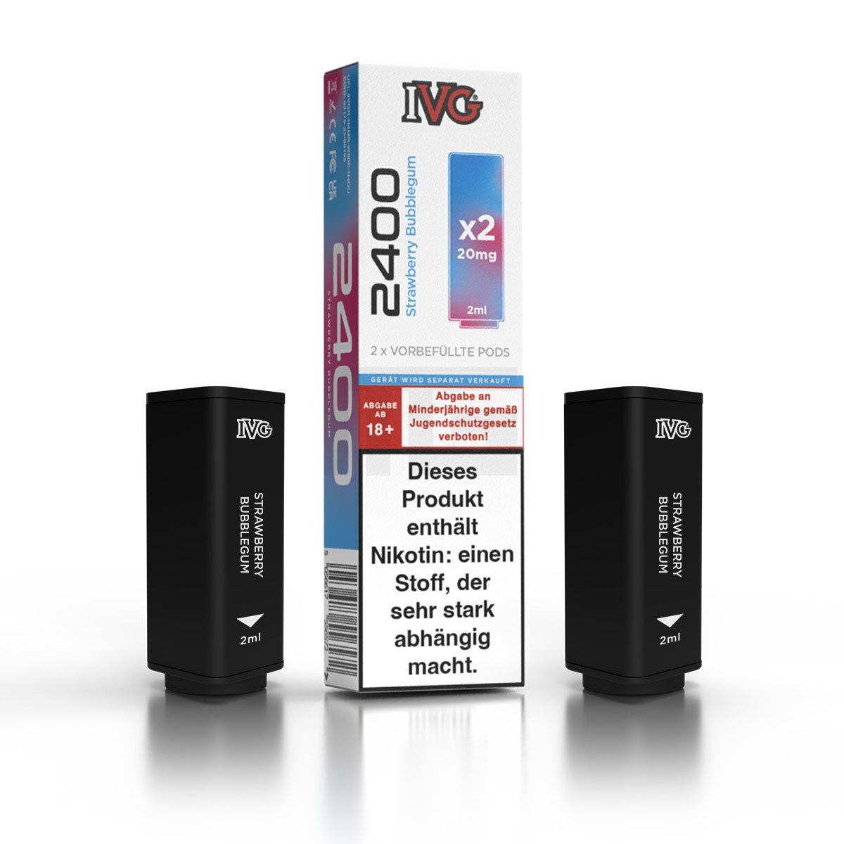 IVG - 2400 - Prefilled Pod - Strawberry Bubblegum - 2ml - 2er Pack