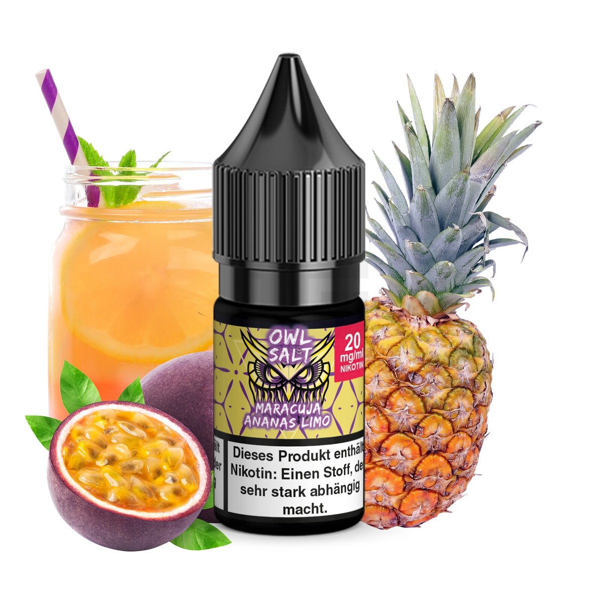 OWL Salt - Maracuja Ananas Limo - Nikotinsalz Liquid - 10ml - 20mg