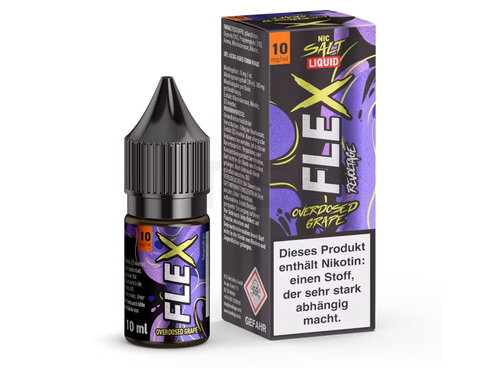 Revoltage - FLEX - Grape - Overdosed - Nikotinsalz Liquid - 10ml - 10mg