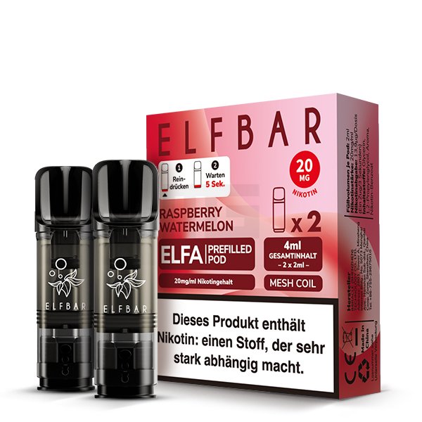 Elfbar - ELFA - Prefilled Pod - 2ml - 2er Pack - Raspberry Watermelon