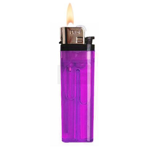 Reibradfeuerzeug - Einfarbig - Transparent - Lila