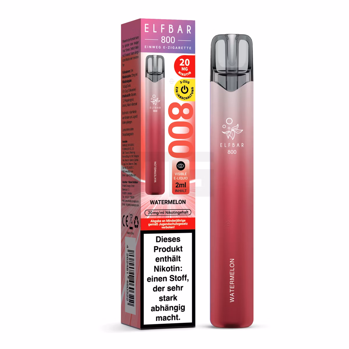 Elfbar - 800 - Einweg E-Zigarette - 20mg - CP - Watermelon